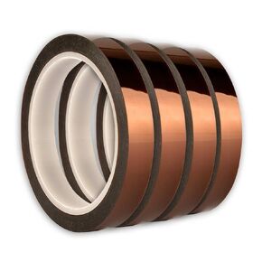 4Pcs 10mm X 33m(108ft) High Temperature Tape, Heat Resistant Tape, Polyimide Tape, Solution for Masking, Sublimation, 3D Printing, Heat Transfer, Soldering