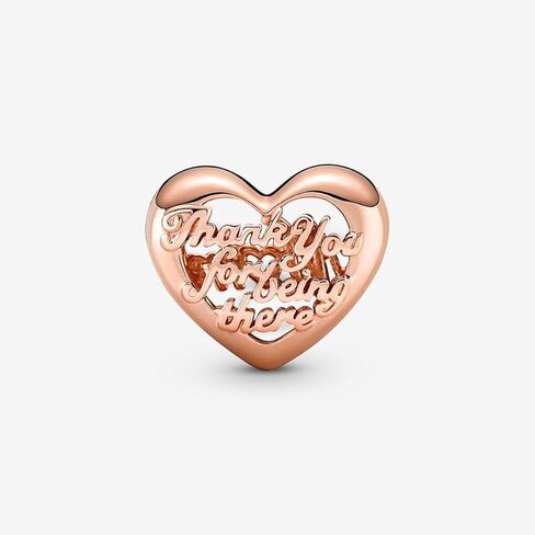 تعليقة قلب PANDORA Thanks You Mom - متوافقة مع لحظات PANDORA - مجوهرات نسائية مذهلة - هدية عيد الأم - مصنوعة من وردة PANDORA - مع صندوق هدايا in Kuwait