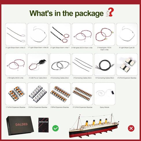 DALDED LED Lighting Kit for Lego Titanic, LED Light Compatible with Lego 10294 Building Block Models (Not Include Set) in Saudi Arabia