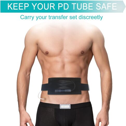 Mesh Peritoneal Dialysis Belt Holder PD Catheter Pouch for Feeding Tube J G Peg Tubing Waist Band Fanny Pack Accessories for Men Women Adult Black Pack of 1 in Kuwait