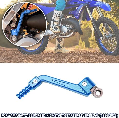 Canitu Blue Forged Aluminum Kick Start Starter Kickstarter Lever Pedal Arm Motorcycle Rod Crank Replacement Part for Yamaha YZ125 1986-2023 for Dirt Bike Off Road Motorcycle in Saudi Arabia