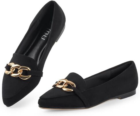 MUSSHOE Women's Loafers Comfortable Fashion Chain Flats Shoes for Women in Saudi Arabia