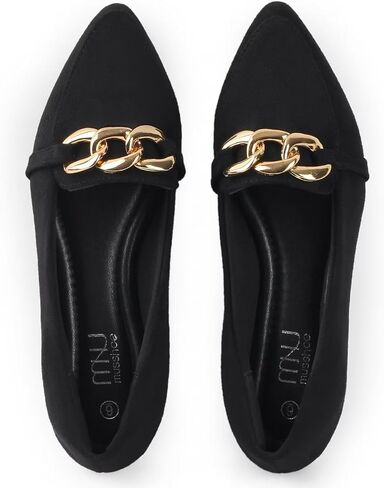 MUSSHOE Women's Loafers Comfortable Fashion Chain Flats Shoes for Women in Saudi Arabia