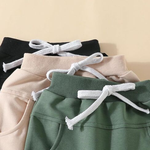 Unisex 3 Pack Pants Baby Boy Girl Drawstring Solid Color Sweatpants Casual Harem Joggers Fall Winter Bottoms Set in Saudi Arabia