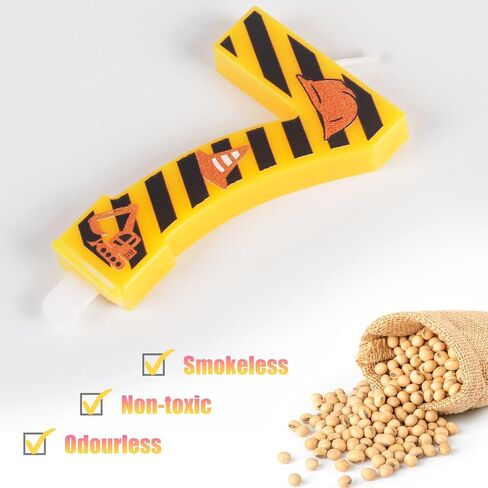 Construction Birthday Number Candles, Boys Happy Birthday Candles for Cake Topper, Number 1 Candle Yellow&Black Stripes Candles for Construction Themed Birthday Party Decoration Supplies Favors Gifts in Saudi Arabia
