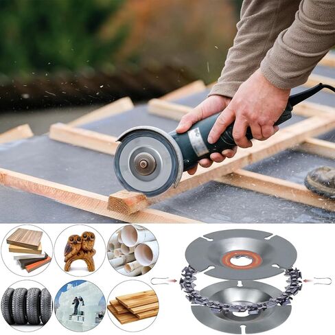 4 قطع قرص نحت الخشب لطاحونة زاوية 4 بوصة أو 4 1/2 بوصة، قرص نحت الخشب المطور 4 1/2 بوصة، قرص سلسلة طاحونة الأسنان 22، ملحق مطحنة النجارة لتلميع قطع الخشب in Kuwait