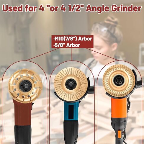 4 قطع قرص نحت الخشب لطاحونة زاوية 4 بوصة أو 4 1/2 بوصة، قرص نحت الخشب المطور 4 1/2 بوصة، قرص سلسلة طاحونة الأسنان 22، ملحق مطحنة النجارة لتلميع قطع الخشب in Kuwait