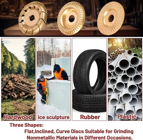 4 قطع قرص نحت الخشب لطاحونة زاوية 4 بوصة أو 4 1/2 بوصة، قرص نحت الخشب المطور 4 1/2 بوصة، قرص سلسلة طاحونة الأسنان 22، ملحق مطحنة النجارة لتلميع قطع الخشب in Kuwait
