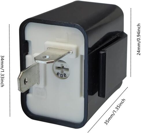 6 قطع مرحل فلاش 12 فولت لمرحل إشارة الانعطاف LED 2 دبوس وامض للدراجات النارية، فلاشات بديلة للسيارات الإلكترونية مقاومة للماء للسيارة، مرحلات فلاش LED قابلة للتعديل (أسود) in Kuwait