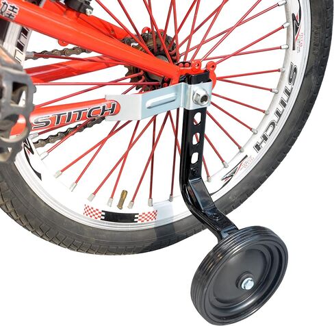 عجلات تدريب الدراجة المطاطية المصنوعة من الحديد للأطفال مقاس 14 إلى 20 بوصة للأطفال والبنات والأولاد (أسود) in Kuwait