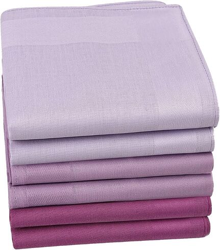 HOULIFE 100% Cotton Women's Men's Handkerchiefs, Solid Stripe Handkerchiefs for Men & Women Soft Cotton Hankies 15.7x15.7 " in Saudi Arabia