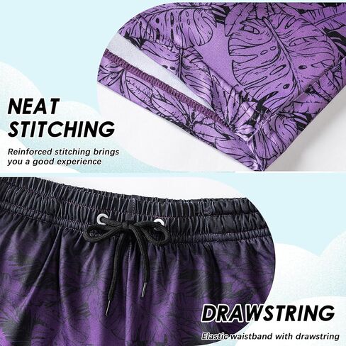 شورت سباحة للأولاد من FT FENTENG مع بطانة مضغوطة للأولاد، شورت سباحة قابل للتمدد سريع الجفاف 2 في 1 للشاطئ 5-16 سنة in Kuwait