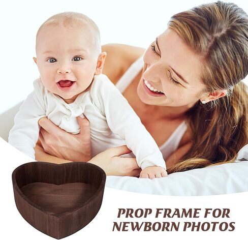 SAFIGLE 1pc Heart Shaped Photography Props Photo Gifts Newborn Photo Props Kids Gift Infant Gifts Baby Posing Case Heart Shaped Baby Basket Photographer Gift Wood Simple Child Baby Clothes in Saudi Arabia