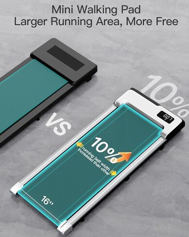 وسادة مشي صغيرة من UMAY مع حزام جري أوسع، جهاز مشي 2 في 1 قابل للطي للمكتب المنزلي، جهاز مشي صغير تحت المكتب للمشي والركض، جهاز مشي محمول خفيف الوزن مزود بعجلة in Kuwait