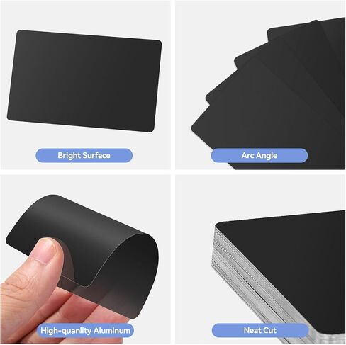 LAKIX Laser Engraving Blanks, 250pcs Black Aluminum Alloy Sheets for CNC Engraving, Laser Crafting, Multipurpose Metal Business Cards. DIY Gift Cards, 85 x 55x 0.2mm Thickness in Saudi Arabia