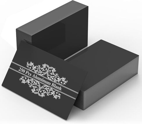 LAKIX Laser Engraving Blanks, 250pcs Black Aluminum Alloy Sheets for CNC Engraving, Laser Crafting, Multipurpose Metal Business Cards. DIY Gift Cards, 85 x 55x 0.2mm Thickness in Saudi Arabia