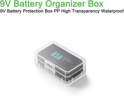 Heyiarbeit 5Pcs 9V Battery Storage Case Organizer Box Holder, Transparent in Kuwait