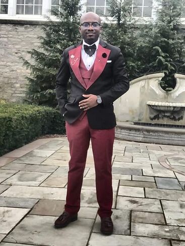 Wangyue Mens 3 Piece Slim Fit Suit Wedding Prom Tuxedo Formal Business Suits for Men Blazer Vest Pants Set in Kuwait