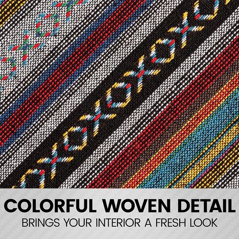 BDK Saddle Blanket Seat Covers for Cars Full Set - Multi-Color Baja Striped Woven Mexican with Matching Headrest Covers for Truck Auto Van SUV in Saudi Arabia