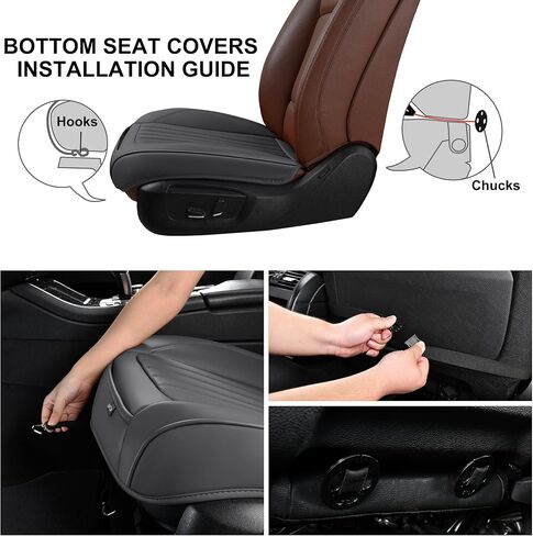 أغطية مقاعد السيارة الأمامية من الجلد الوردي من BWTJF، عبوتان من واقيات السيارات العالمية بدون جوانب للمقاعد الأمامية مع جيب تخزين وأغطية وحدة التحكم المركزية، متوافقة مع 95% من السيارات (سيدان/SUV/بيك أب/شاحنة) in Kuwait