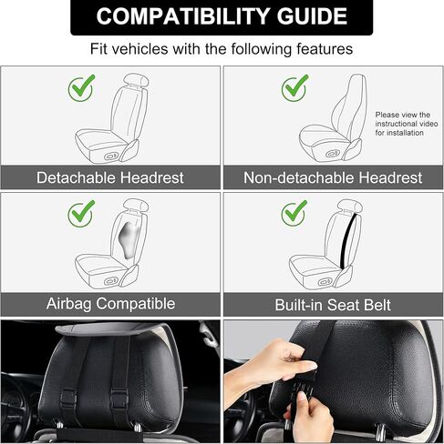 أغطية مقاعد السيارة الأمامية من الجلد الوردي من BWTJF، عبوتان من واقيات السيارات العالمية بدون جوانب للمقاعد الأمامية مع جيب تخزين وأغطية وحدة التحكم المركزية، متوافقة مع 95% من السيارات (سيدان/SUV/بيك أب/شاحنة) in Kuwait