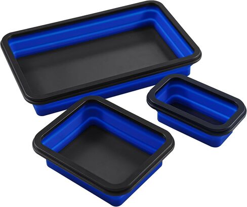 ALOANES Magnetic Parts Tray Set-Collapsible Magnetic Tool Tray Small Parts Organiser with Double Magnet, Magnetic Bowl for Fixing Nuts and Bolts (Black) in Saudi Arabia