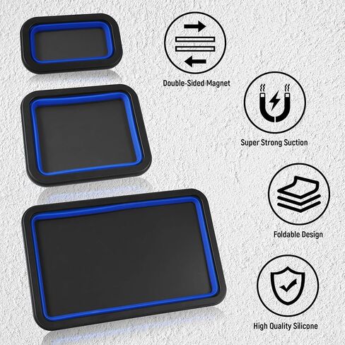 ALOANES Magnetic Parts Tray Set-Collapsible Magnetic Tool Tray Small Parts Organiser with Double Magnet, Magnetic Bowl for Fixing Nuts and Bolts (Black) in Saudi Arabia