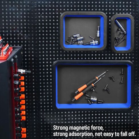 ALOANES Magnetic Parts Tray Set-Collapsible Magnetic Tool Tray Small Parts Organiser with Double Magnet, Magnetic Bowl for Fixing Nuts and Bolts (Black) in Saudi Arabia