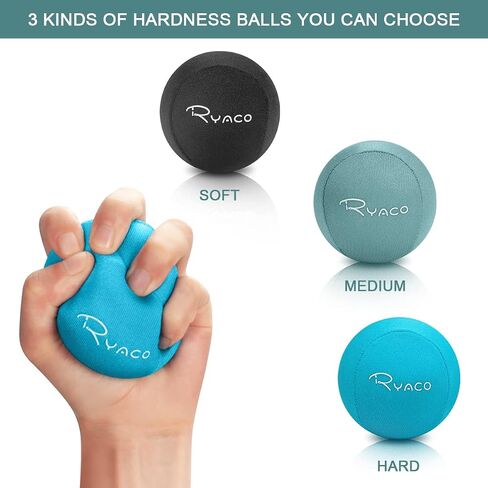 Ryaco Stress Balls for Adults & Kids, Squeeze Balls for Hand Therapy, Relief Anxiety Stress Ball, Physical Therapy Fidget Stress Ball, Hand Exercise Ball for Grip Strength, Tri-Density Stress Balls in Saudi Arabia