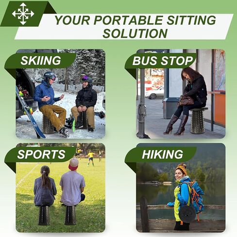 ALEVMOOM Upgraded H 19.7" Collapsilbe Stool with 1.38" Thick Cushion,1000 lbs Capacity Wider & Taller Heavy Duty, Portable and Foldable Adjustable Telescoping Stool for Camping Hiking BBQ in Kuwait