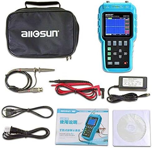 allsun 3 in 1 Digital Oscilloscope Meter Handheld Automotive Diagnostic Lab Scope with USB Computer Interface DMM LED 50MHz 1 Channel,Blue in Kuwait