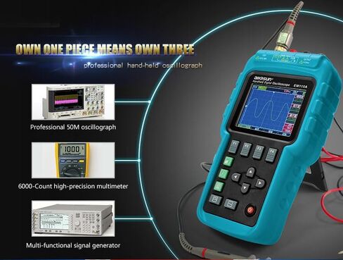 allsun 3 in 1 Digital Oscilloscope Meter Handheld Automotive Diagnostic Lab Scope with USB Computer Interface DMM LED 50MHz 1 Channel,Blue in Kuwait