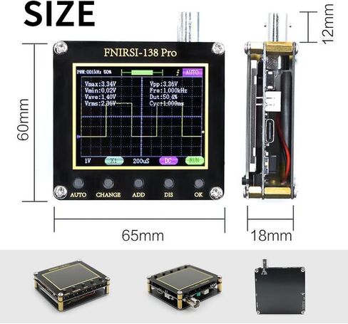 طقم راسم الذبذبات الرقمي الصغير TOWRITE 138 Pro LCD محمول باليد، شاشة LCD 2.4 بوصة، 200 كيلو هرتز، راسم الذبذبات الرقمي المحمول، معدل أخذ العينات 2.5 متر/الثانية مع PWM in Saudi Arabia