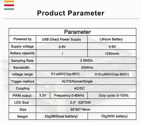 طقم راسم الذبذبات الرقمي الصغير TOWRITE 138 Pro LCD محمول باليد، شاشة LCD 2.4 بوصة، 200 كيلو هرتز، راسم الذبذبات الرقمي المحمول، معدل أخذ العينات 2.5 متر/الثانية مع PWM in Saudi Arabia