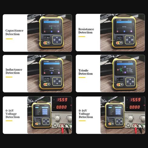 جهاز اختبار ترانزستور الذبذبات المحمول 2 في 1 من Weytoll، أداة اختبار راسم الذبذبات الرقمية لعرض النطاق الترددي 200 كيلو هرتز، شاشة ملونة 2.4 بوصة مخرج PWM لمقاوم مكثف ثنائي NPN/PNP، ترانزستور إلخ in Kuwait