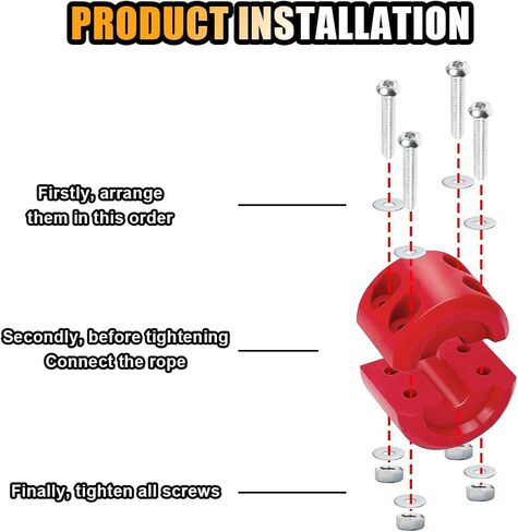 GLSOWEE Rubber Winch Stopper, Rubber Hook Stopper Winch Cable Line Saver, Winch Cable Hook Stopper with Stainless Steel Screws and Nuts for Trucks ATV UTV SUV Quick Installation Tools in Saudi Arabia