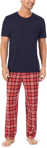 Cuddl Duds Sleepwear for Men Short Sleeve Crewneck Shirt and Long Pant Pajama Set in Saudi Arabia