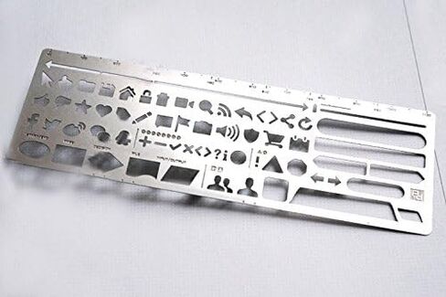 Fascola 1PC New Stainless Steel Stencil Hollow Ruler Web Interface UI Design Paper Prototype Accessory Stationery Bookmark Creative Gift in Kuwait