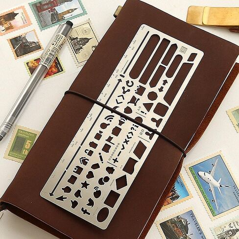 Fascola 1PC New Stainless Steel Stencil Hollow Ruler Web Interface UI Design Paper Prototype Accessory Stationery Bookmark Creative Gift in Kuwait