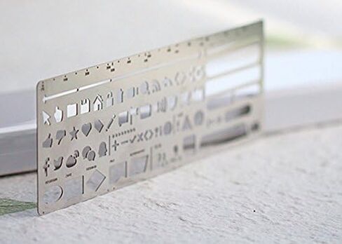 Fascola 1PC New Stainless Steel Stencil Hollow Ruler Web Interface UI Design Paper Prototype Accessory Stationery Bookmark Creative Gift in Kuwait