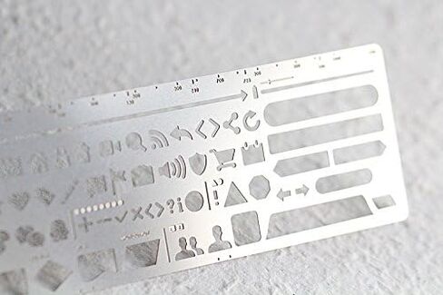 Fascola 1PC New Stainless Steel Stencil Hollow Ruler Web Interface UI Design Paper Prototype Accessory Stationery Bookmark Creative Gift in Kuwait