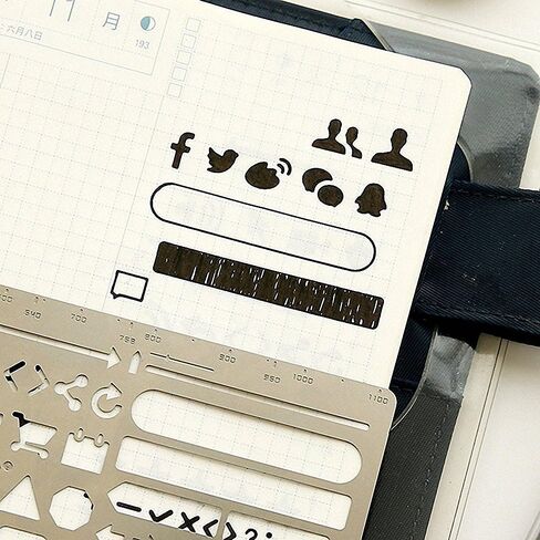 Fascola 1PC New Stainless Steel Stencil Hollow Ruler Web Interface UI Design Paper Prototype Accessory Stationery Bookmark Creative Gift in Kuwait