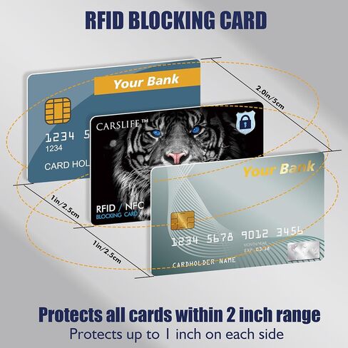 CARSLIFE RFID Blocking Card 5 Pack Contactless NFC Bank Debit Credit Card حامي مانع للمحفظة بأكملها ودرع المحفظة للرجال والنساء تصميم النمر in Kuwait