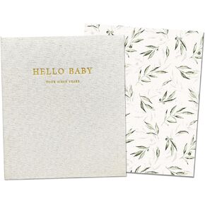 Peachly Unisex Baby Memory Book | Minimalist First Year Keepsake for Milestones | Simple Woodland Scrapbook Baby Books for Boy or Girl | 60 Pages Natural Linen - Forest in Kuwait