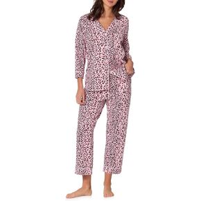 Bed Head PJs Womens 3/4 Sleeve Notch Collar & Cropped Pants Sleepwear Pajama Set, Organic Cotton in Saudi Arabia