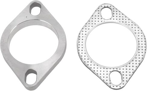 Keenso 1Pair 2 2.5in Flange Connection Kit, Stainless Steel Flange Gasket Fit for Downpipe Catback Headers in Kuwait