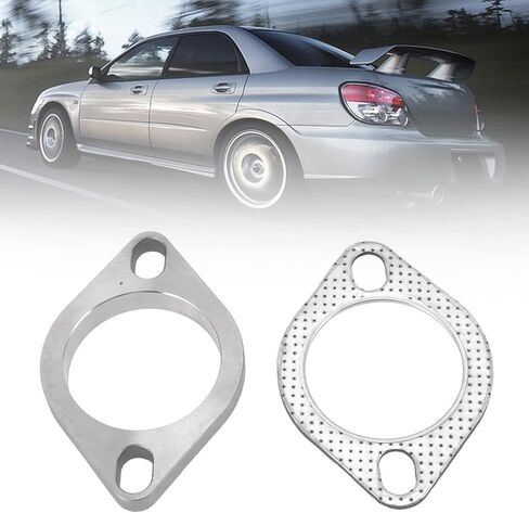 Keenso 1Pair 2 2.5in Flange Connection Kit, Stainless Steel Flange Gasket Fit for Downpipe Catback Headers in Kuwait
