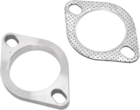 Keenso 1Pair 2 2.5in Flange Connection Kit, Stainless Steel Flange Gasket Fit for Downpipe Catback Headers in Kuwait