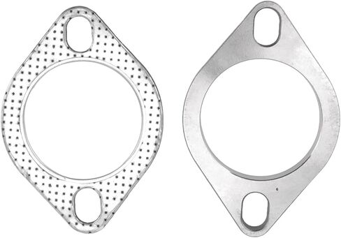 Keenso 1Pair 2 2.5in Flange Connection Kit, Stainless Steel Flange Gasket Fit for Downpipe Catback Headers in Kuwait