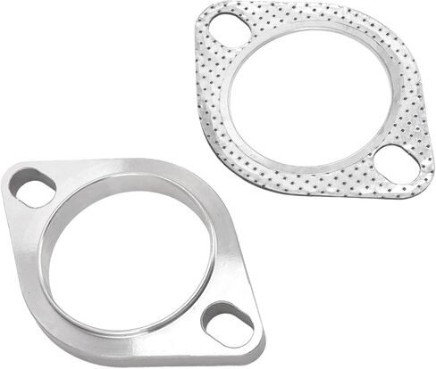 Keenso 1Pair 2 2.5in Flange Connection Kit, Stainless Steel Flange Gasket Fit for Downpipe Catback Headers in Kuwait